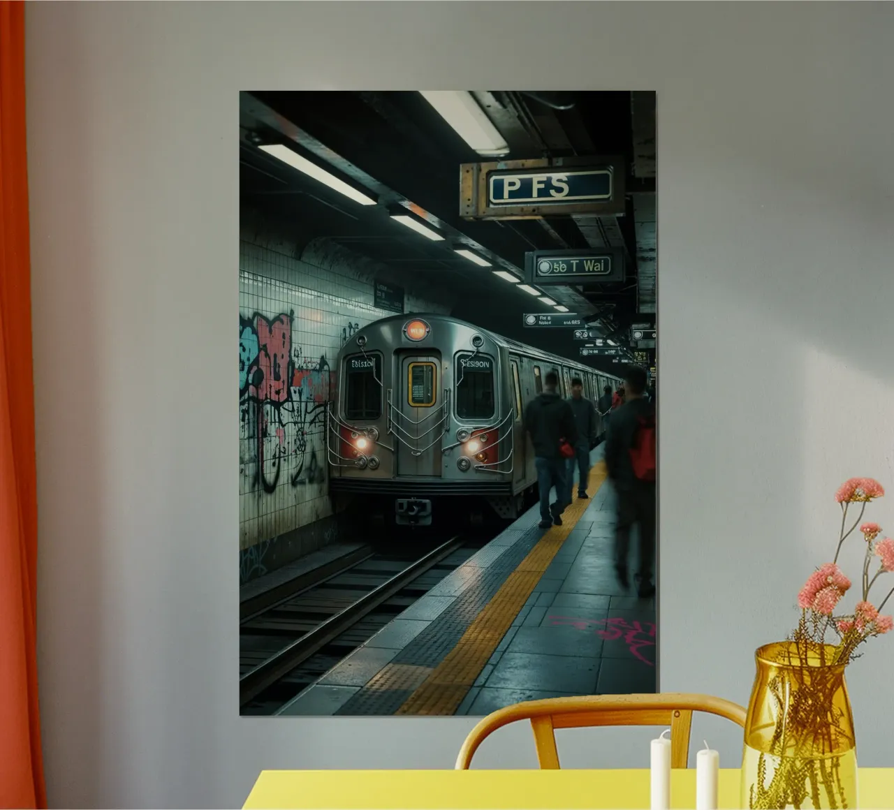 Urban Subway Scene with NYC Street Vibes poster da AlbertKlee