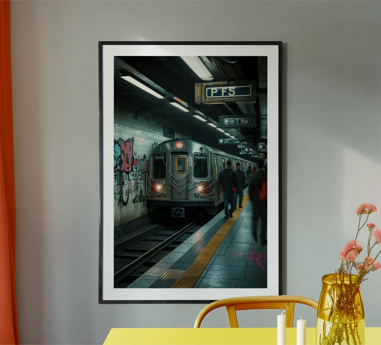 Urban Subway Scene with NYC Street Vibes carta hahnemühle da AlbertKlee