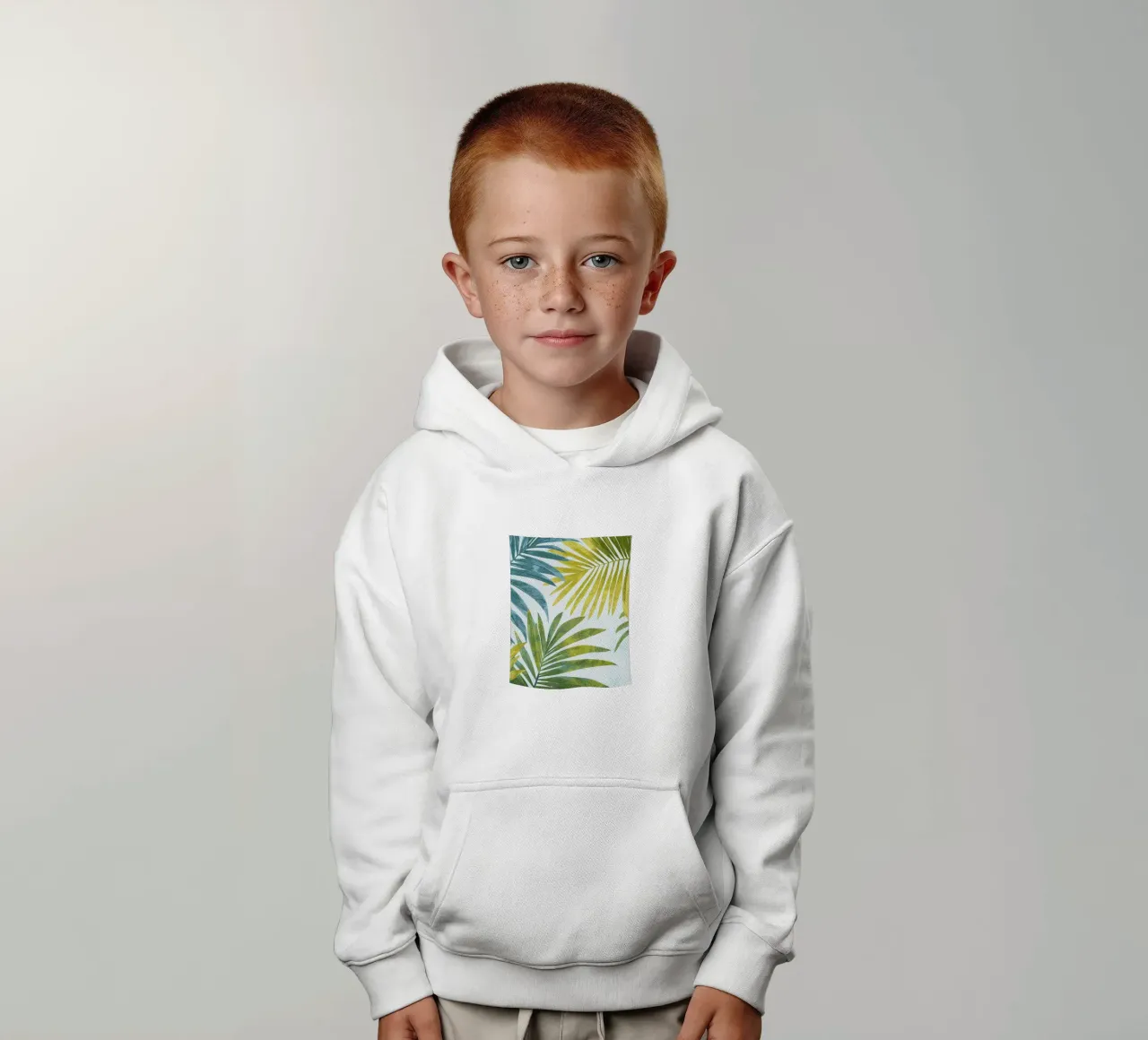 Foglie di palma botaniche Boho Piante tropicali Verde felpa bambino con cappuccio da Gentle Echoes Art