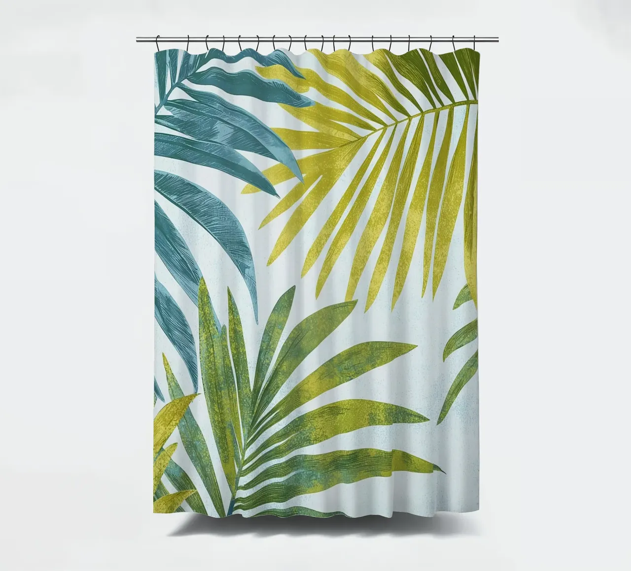Foglie di palma botaniche Boho Piante tropicali Verde tenda da doccia da Gentle Echoes Art