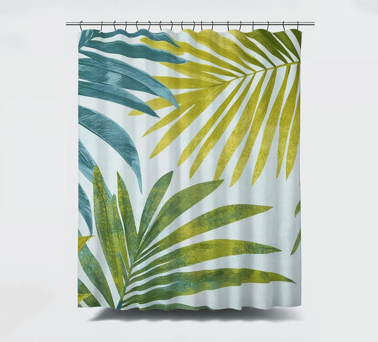 Foglie di palma botaniche Boho Piante tropicali Verde tenda da doccia da Gentle Echoes Art