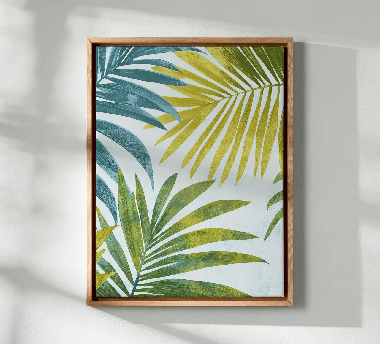 Foglie di palma botaniche Boho Piante tropicali Verde tela con Cornice a cassetta da Gentle Echoes Art