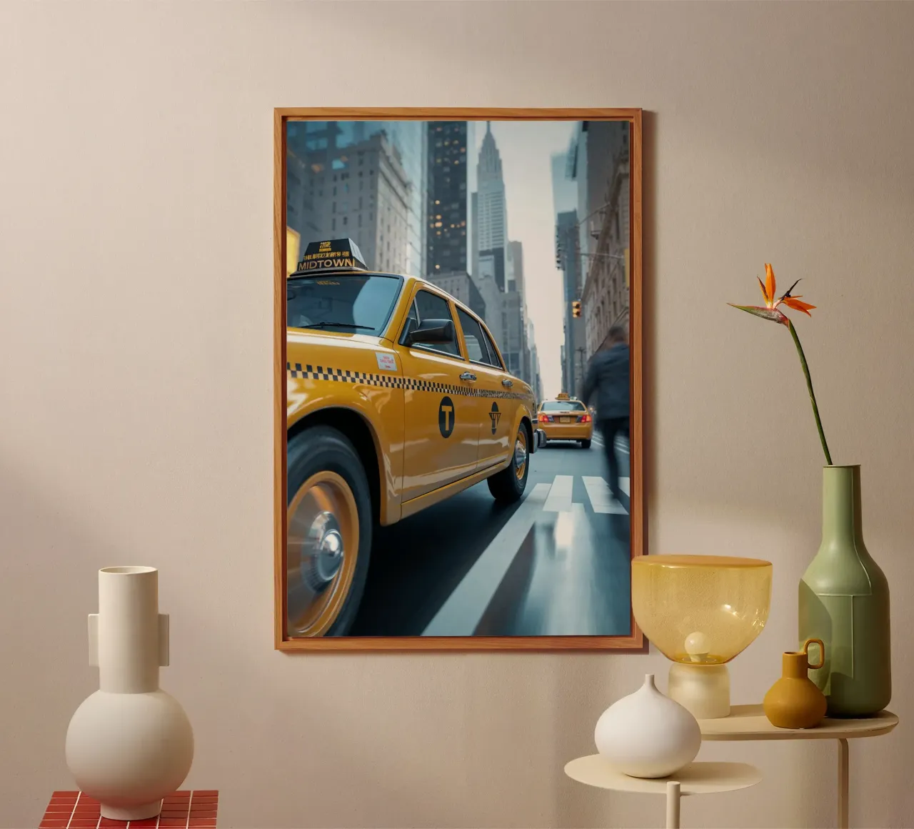 Iconic New York Yellow Taxi on City Streets alu-dibond by AlbertKlee