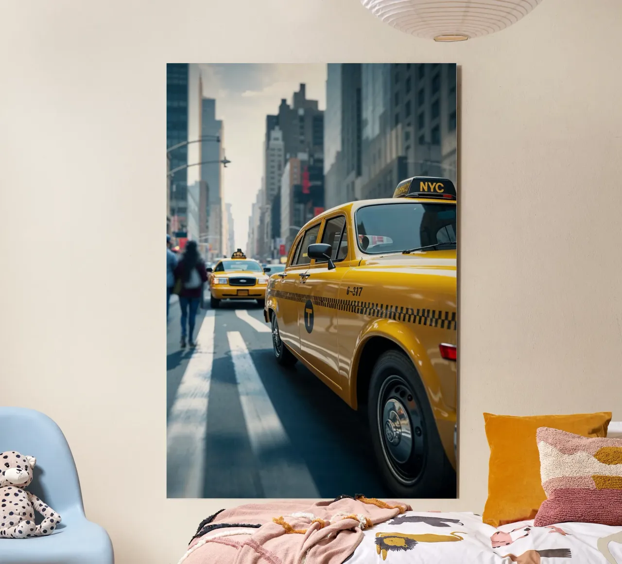 Hyperrealistic NYC Taxi in Midtown Manhattan aluminio dibond de AlbertKlee