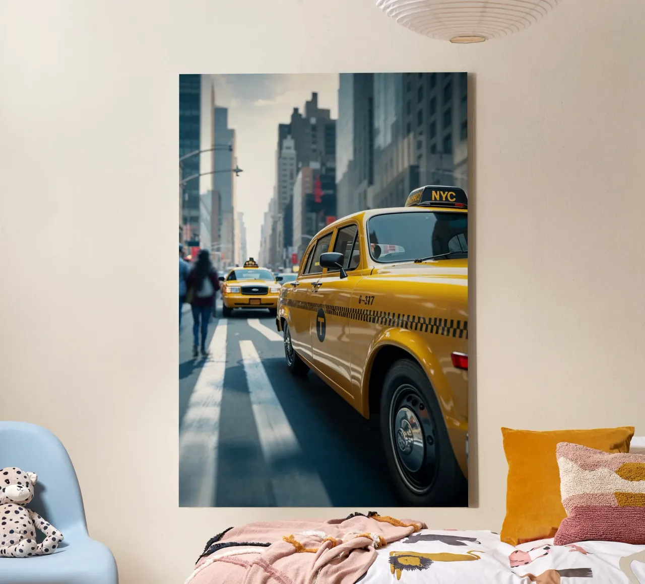 Hyperrealistic NYC Taxi in Midtown Manhattan tela da AlbertKlee