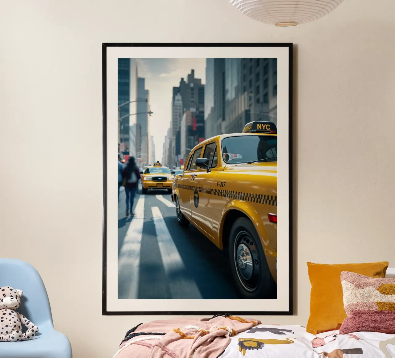 Hyperrealistic NYC Taxi in Midtown Manhattan carta hahnemühle da AlbertKlee