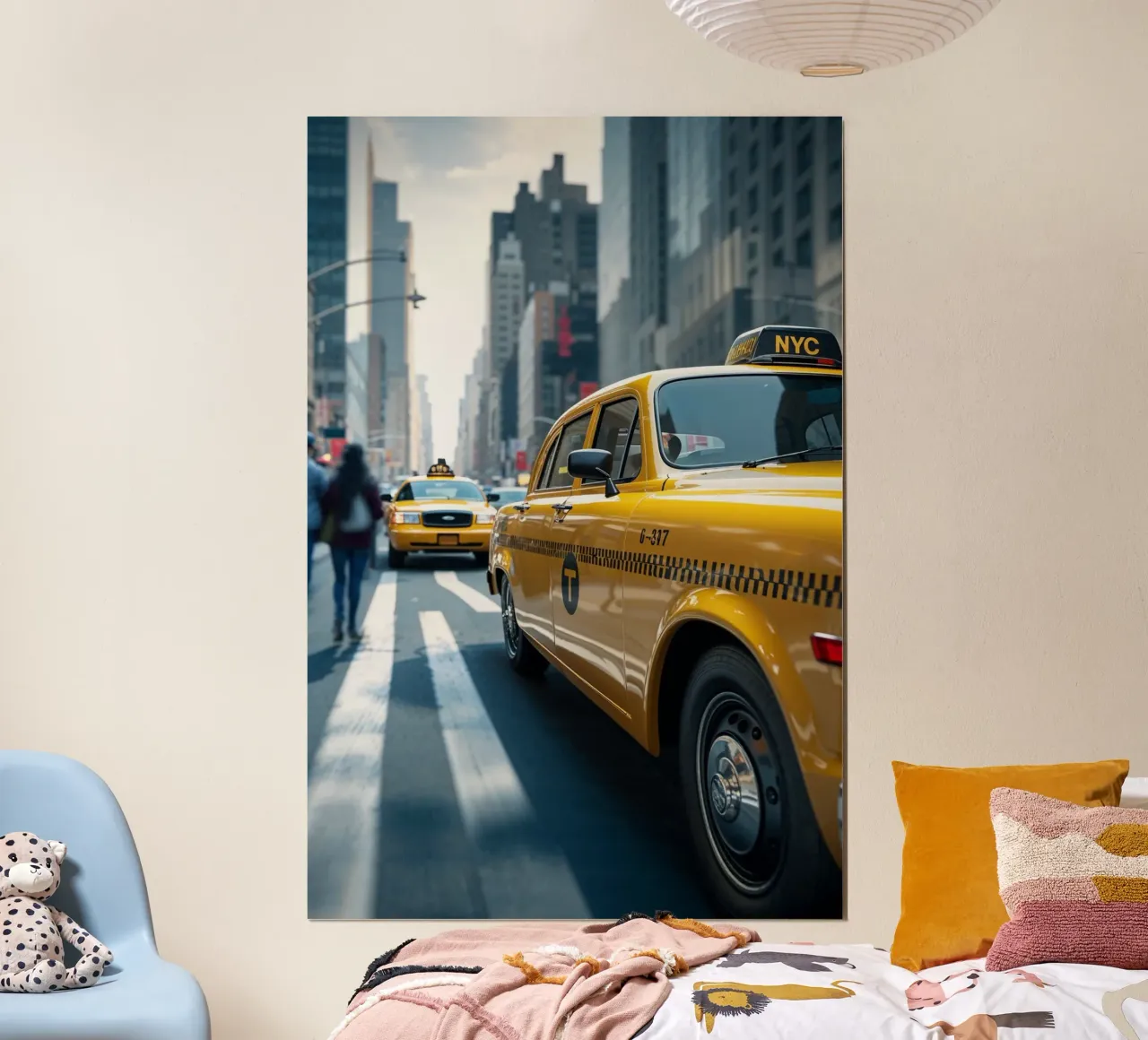 Hyperrealistic NYC Taxi in Midtown Manhattan carta hahnemühle da AlbertKlee