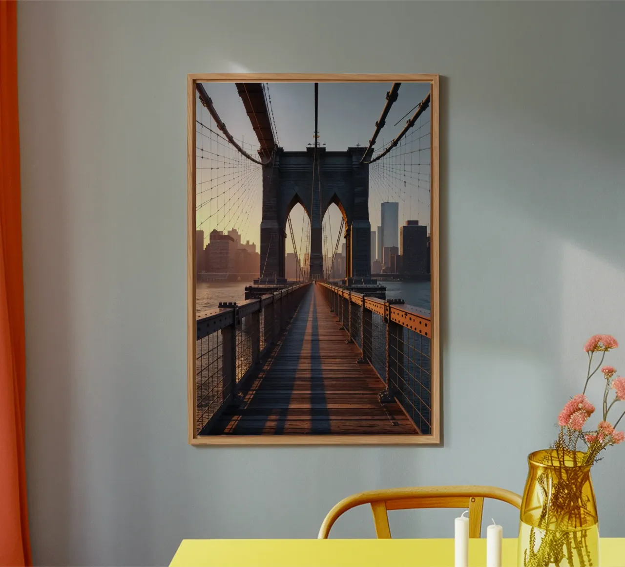 Brooklyn Bridge at Sunrise: A Timeless View alluminio dibond da AlbertKlee