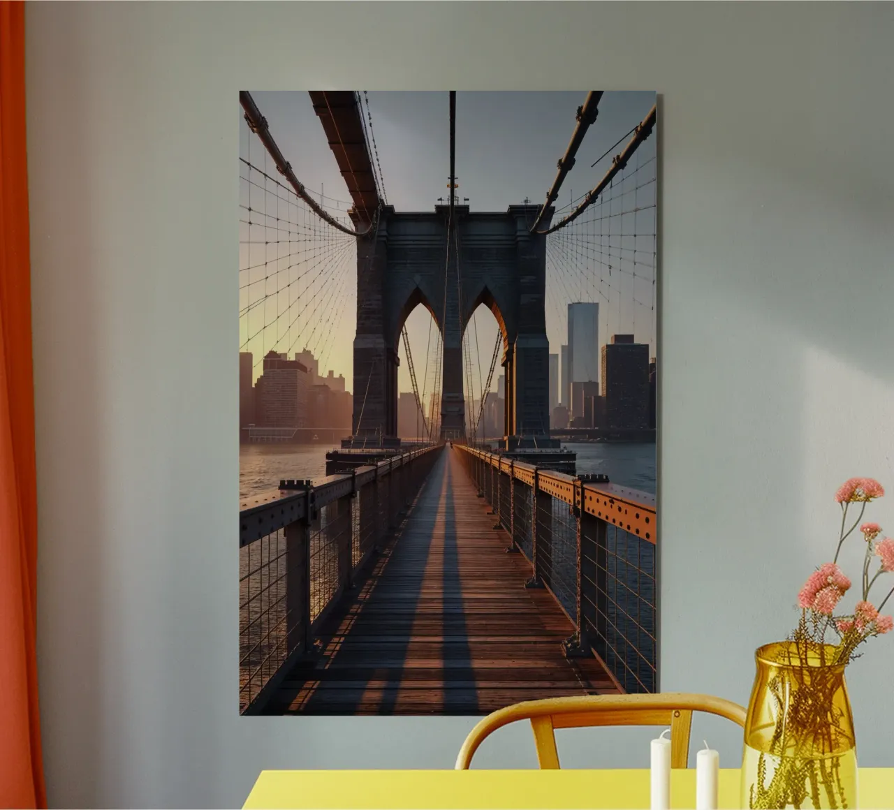 Brooklyn Bridge at Sunrise: A Timeless View alluminio dibond da AlbertKlee