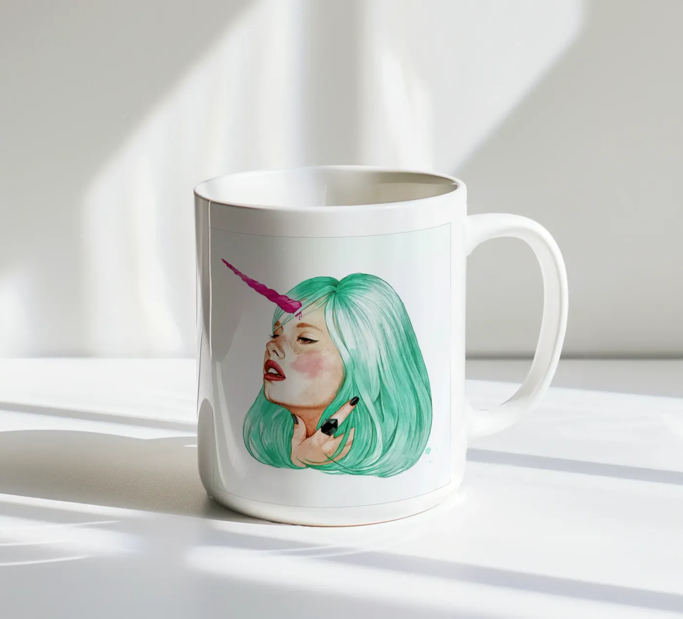 Unicorn ceramic mug by Ina Stanimirova