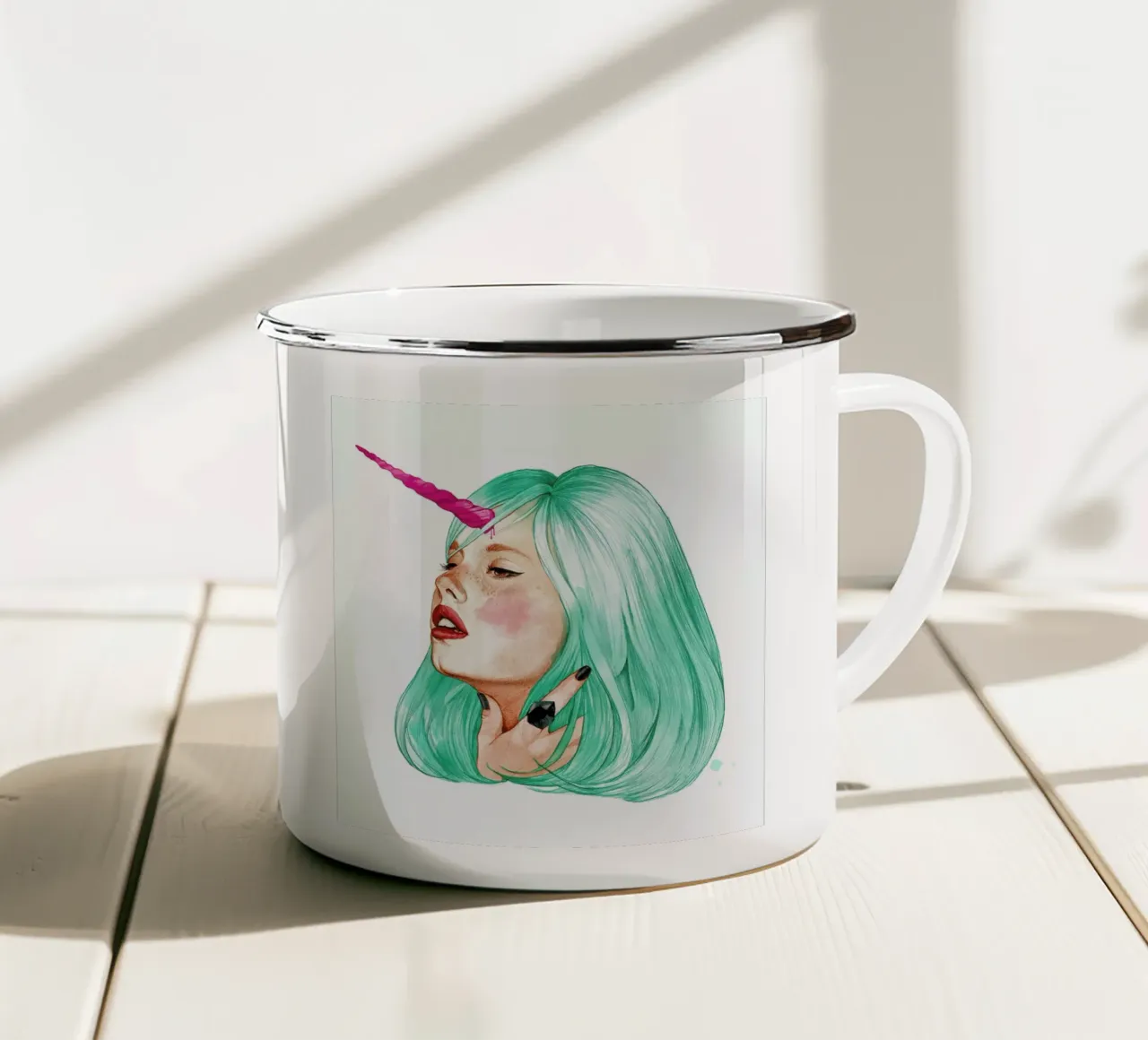 Unicorn taza de esmalte de Ina Stanimirova