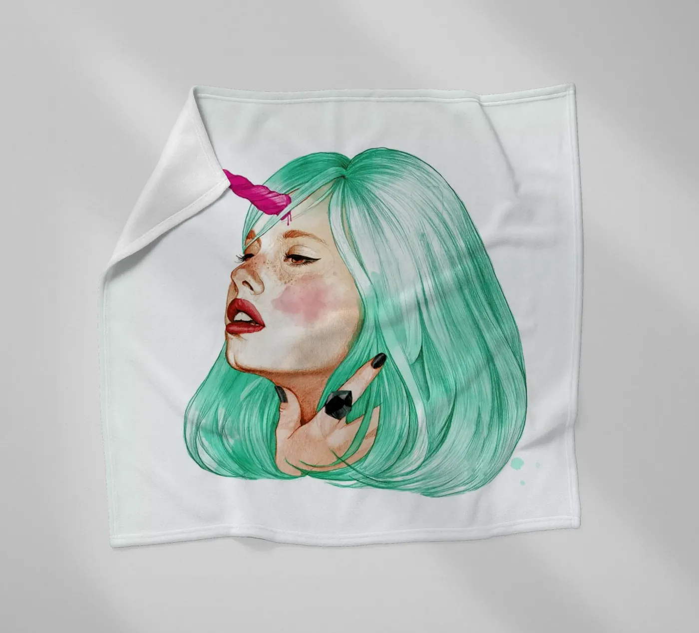 Unicorn Fleecedecke von Ina Stanimirova