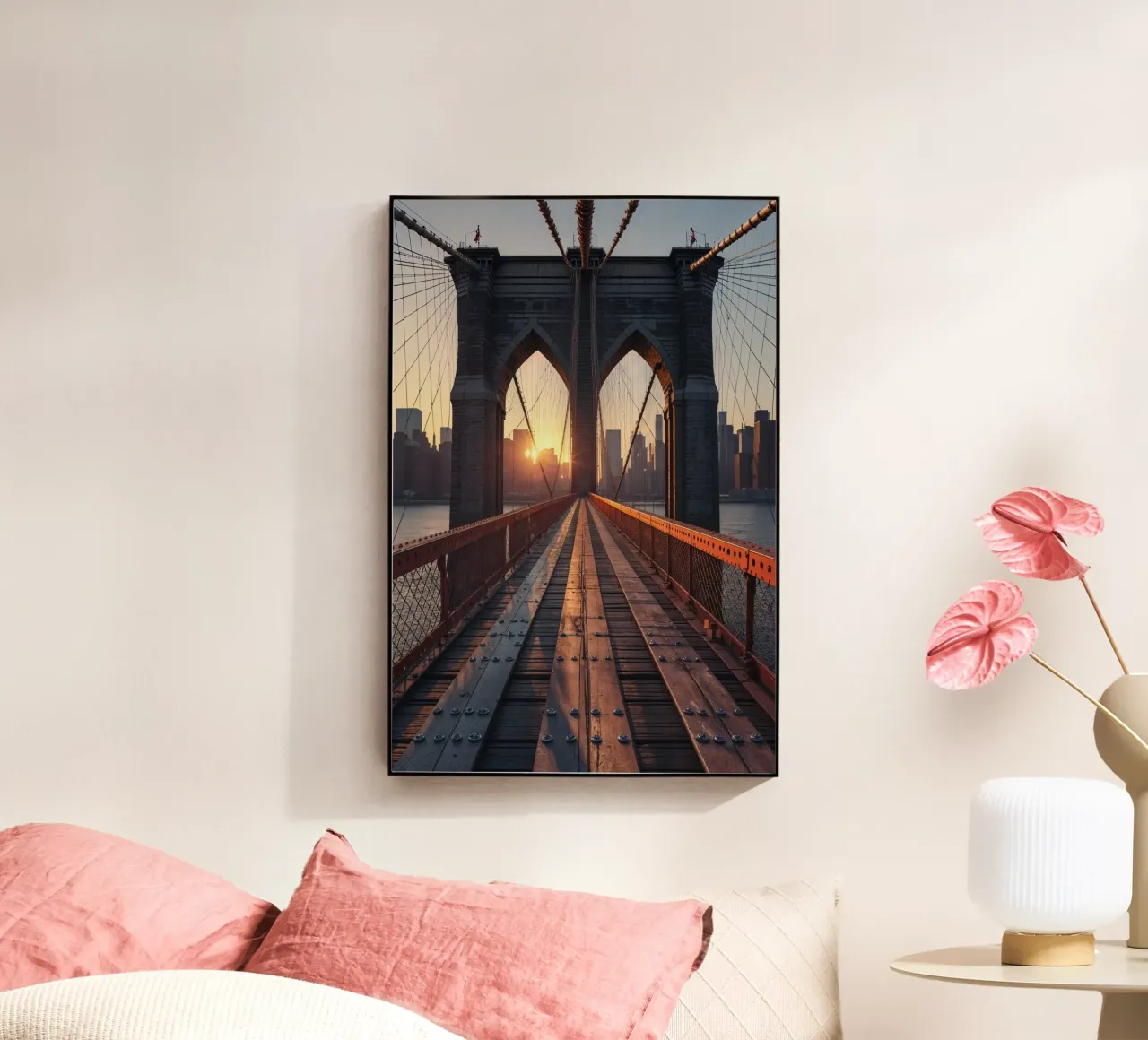 Symmetry of the Brooklyn Bridge at Dawn plexiglass da AlbertKlee
