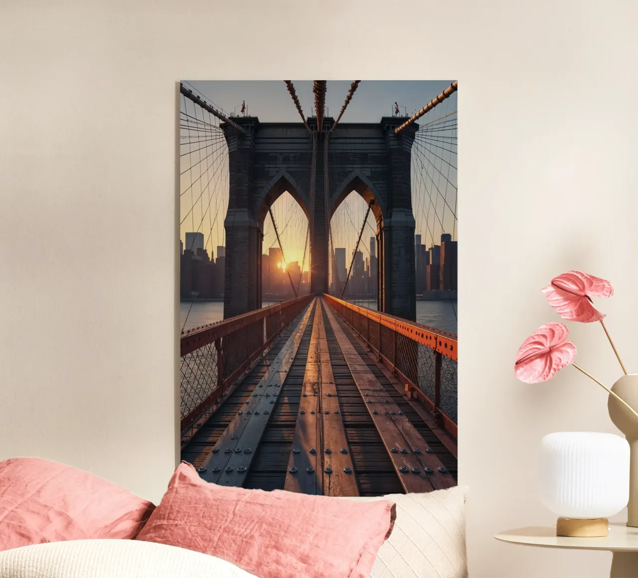 Symmetry of the Brooklyn Bridge at Dawn plexiglass da AlbertKlee