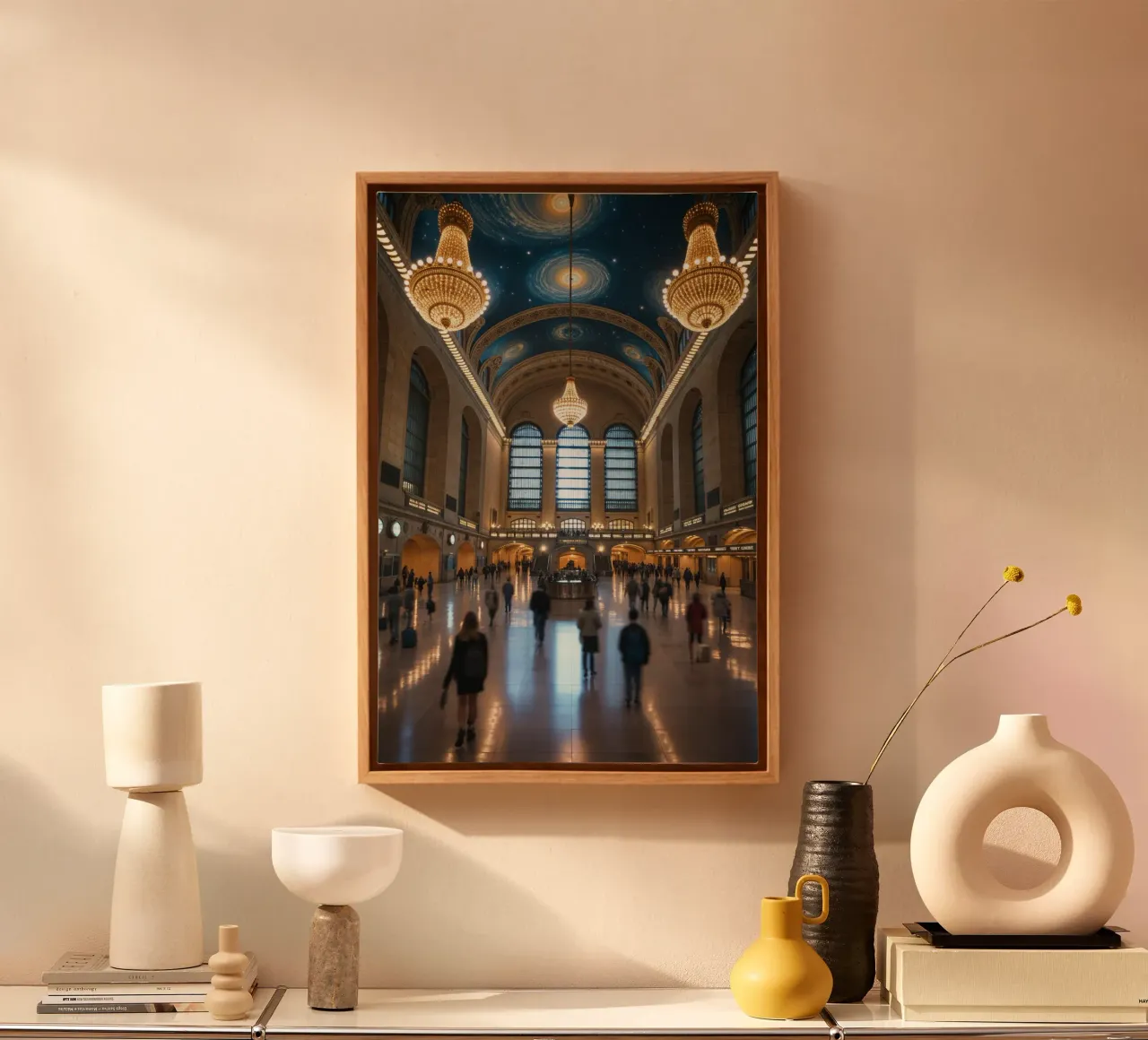 Grand Central Terminal’s Majestic Celestial Ceiling tela con Cornice a cassetta da AlbertKlee