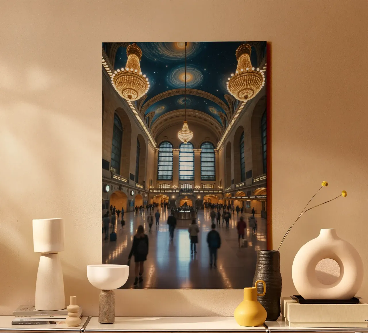 Grand Central Terminal’s Majestic Celestial Ceiling tela con Cornice a cassetta da AlbertKlee