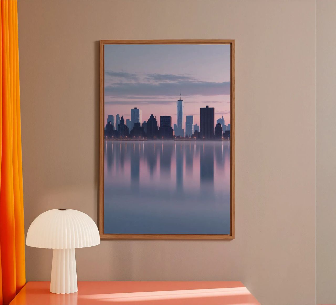New York Skyline: A Reflection of Serenity alluminio dibond da AlbertKlee