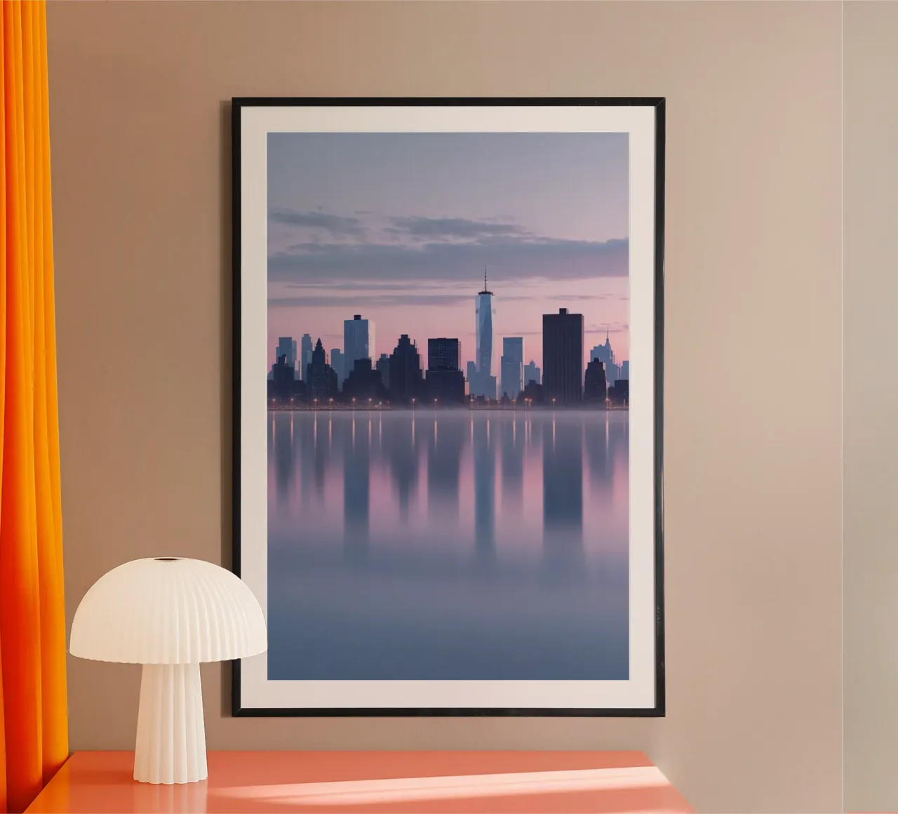 New York Skyline: A Reflection of Serenity carta hahnemühle da AlbertKlee