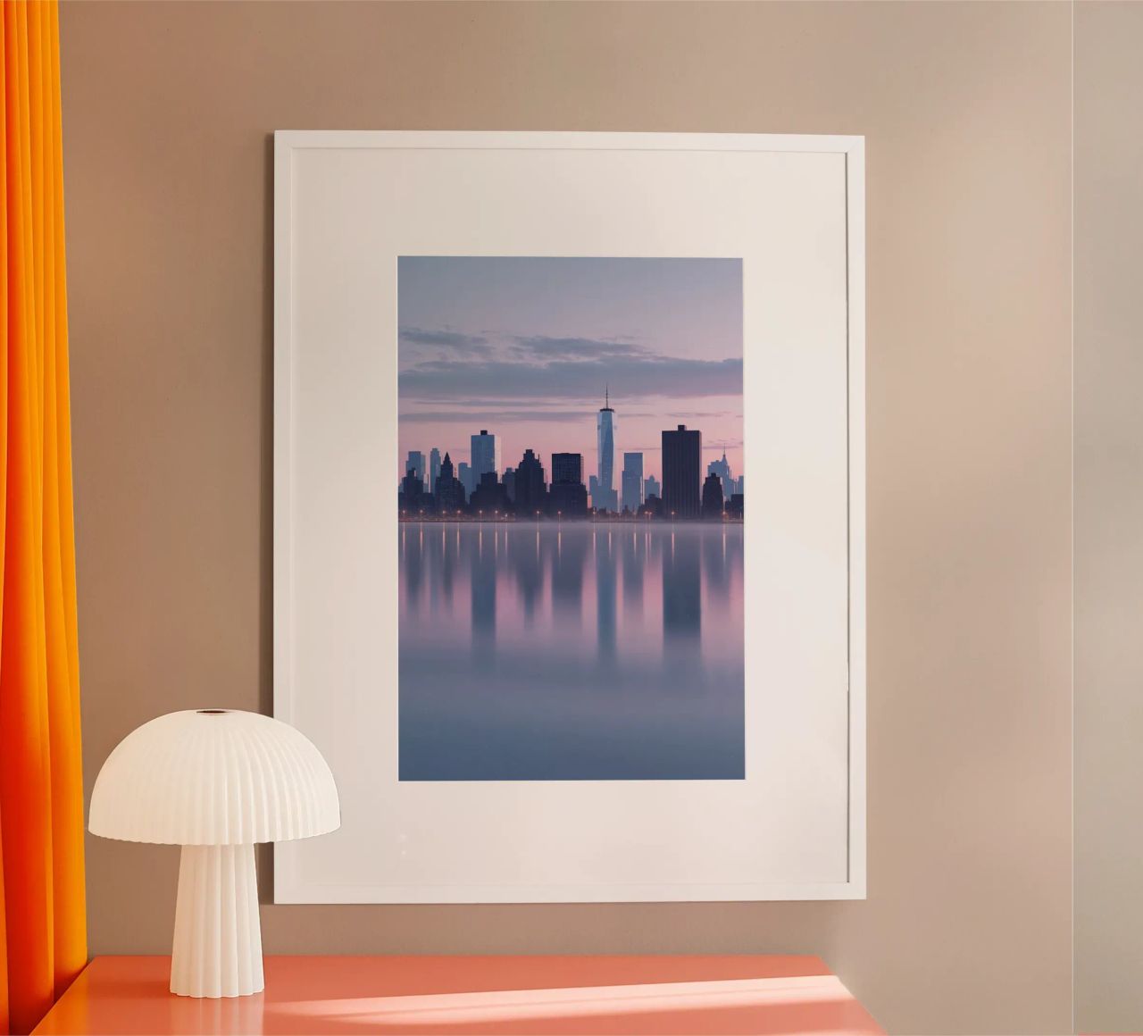 New York Skyline: A Reflection of Serenity carta hahnemühle da AlbertKlee