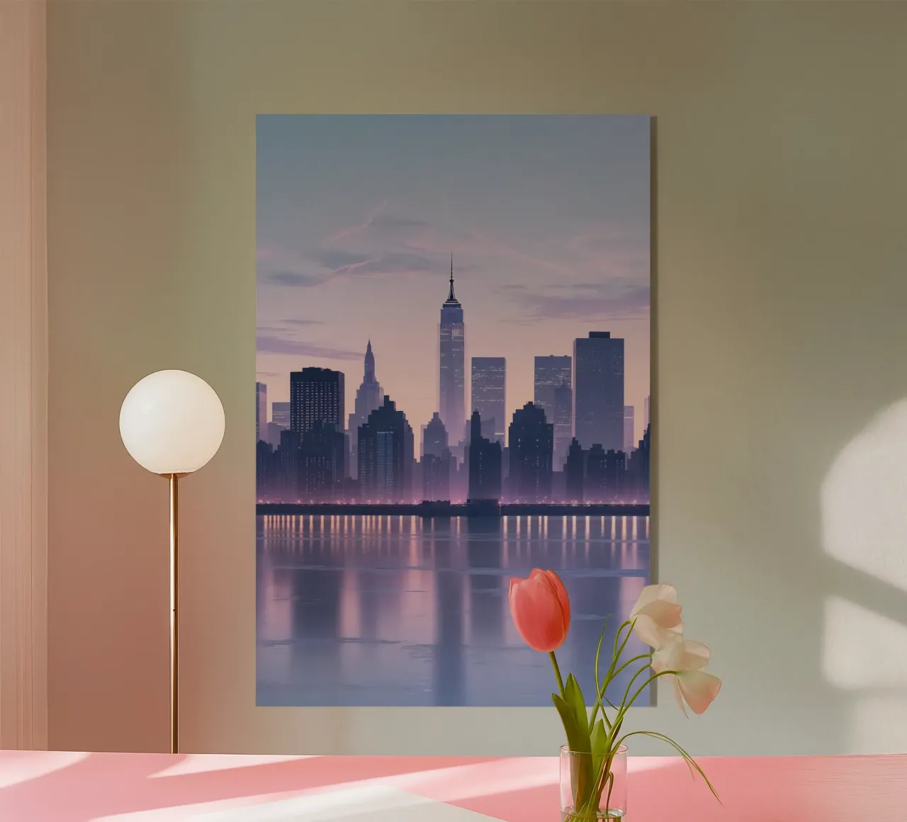 New York Skyline: Serenity Over the Hudson River plexiglass da AlbertKlee