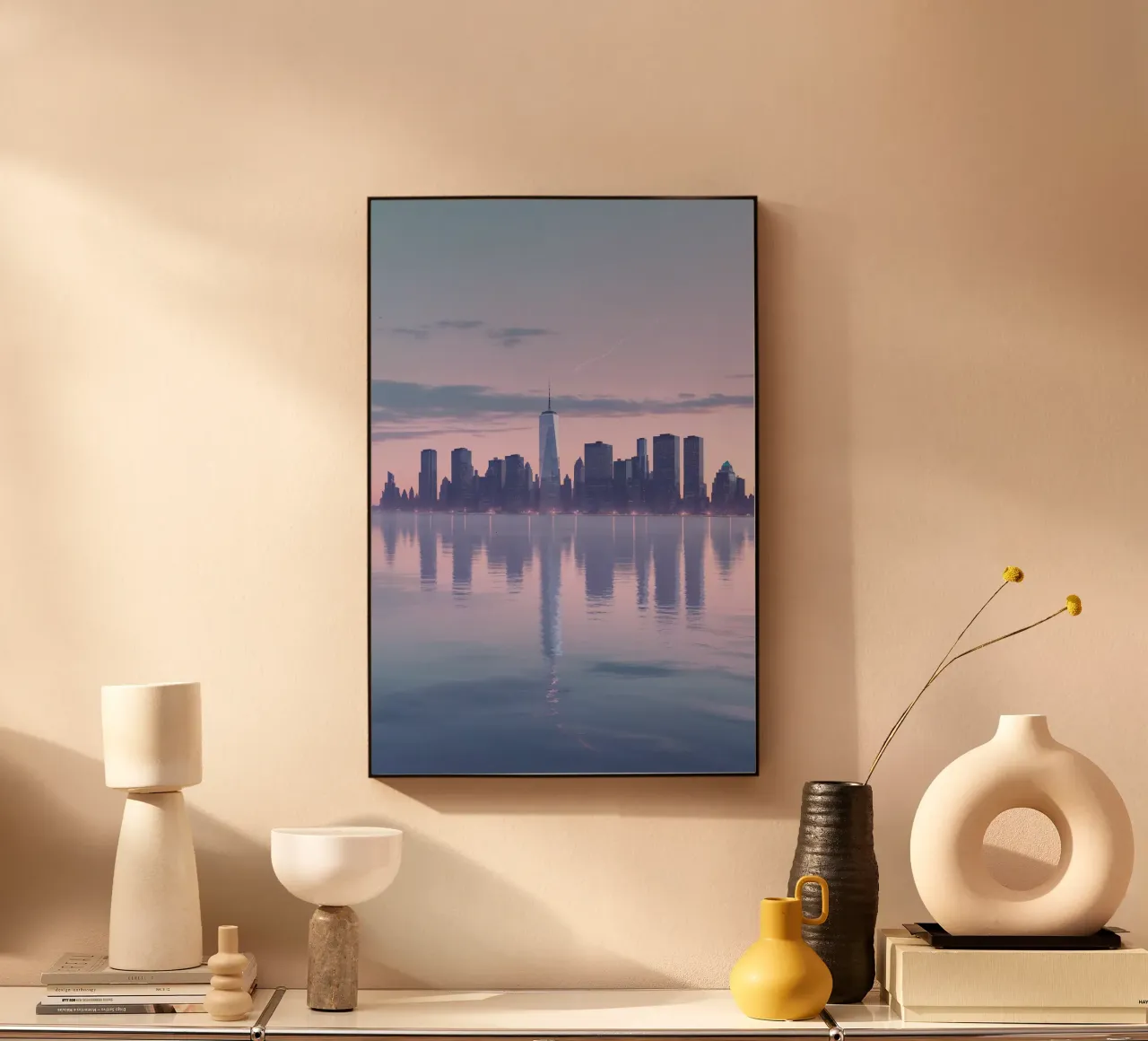 Dusk Over New York: Skyline Reflections plexiglass da AlbertKlee