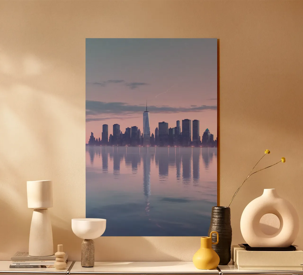 Dusk Over New York: Skyline Reflections plexiglass da AlbertKlee