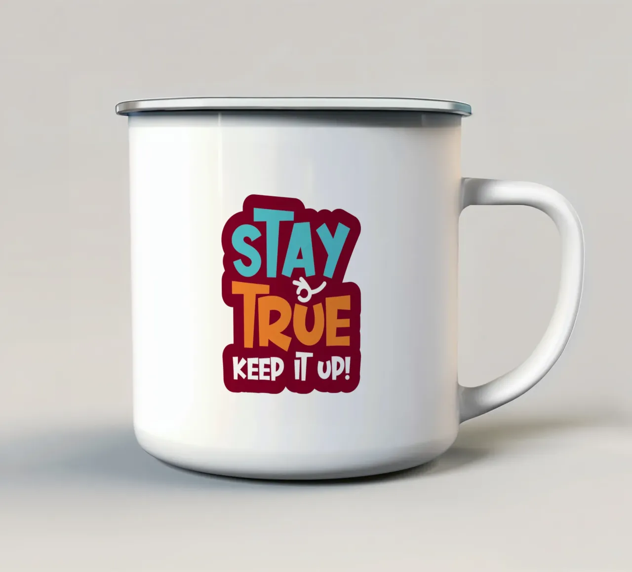 Rimanete fedeli, continuate così! tazza in smalto da ComfyCouture