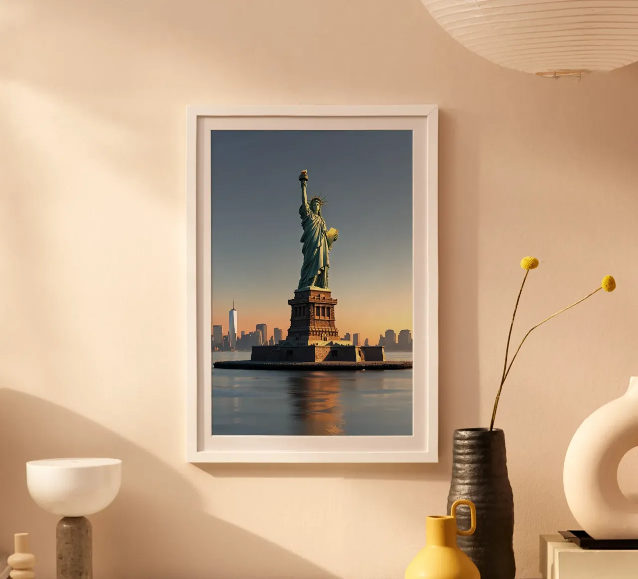 Sunset Glow on the Statue of Liberty carta hahnemühle da AlbertKlee