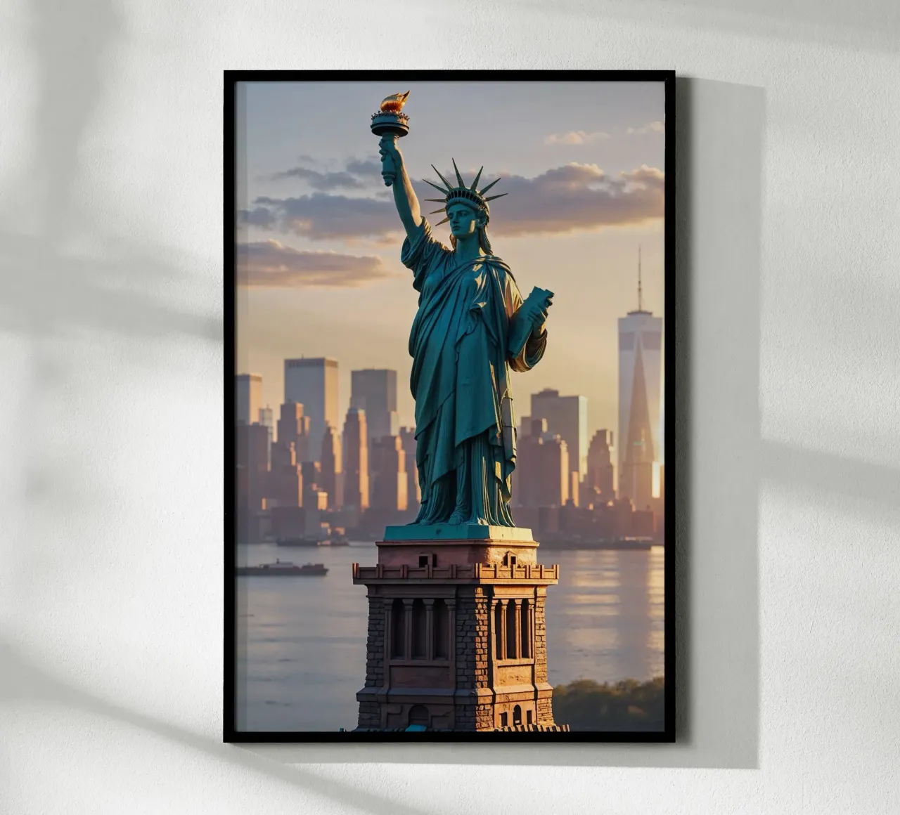 The Timeless Elegance of the Statue of Liberty poster con telaio in plastica da AlbertKlee