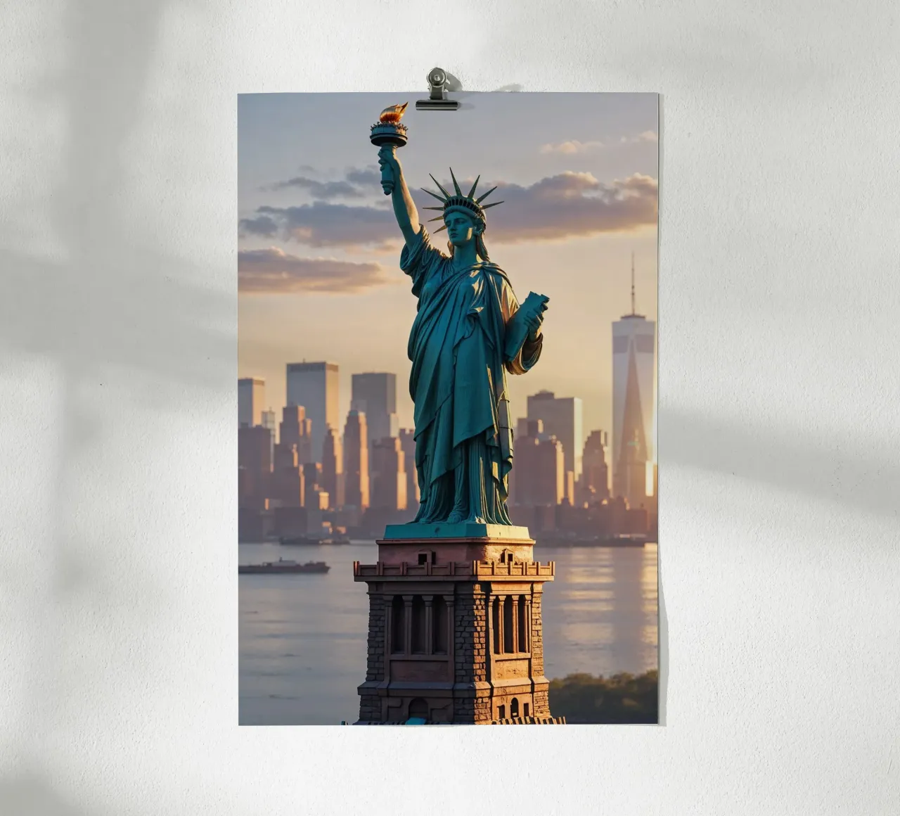 The Timeless Elegance of the Statue of Liberty poster con telaio in plastica da AlbertKlee