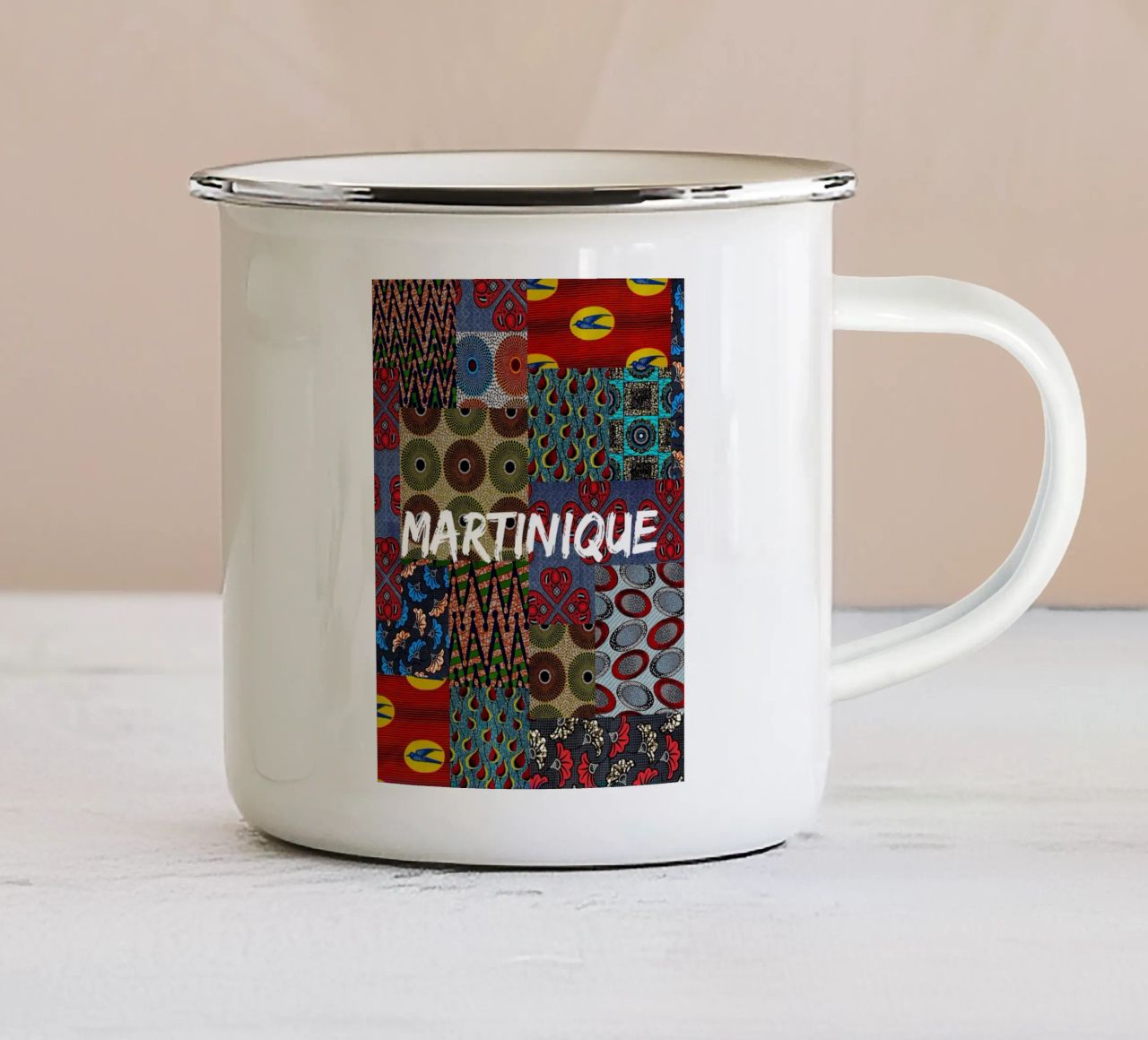 Martinique emaille mok van Mathudace Créas