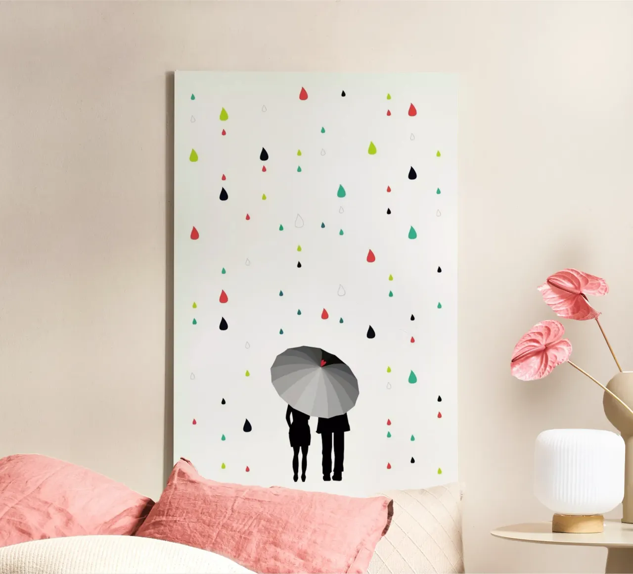 Rainy Days - Come Under My Umbrella - Col tela con Cornice a cassetta da Sabrina Ziegenhorn