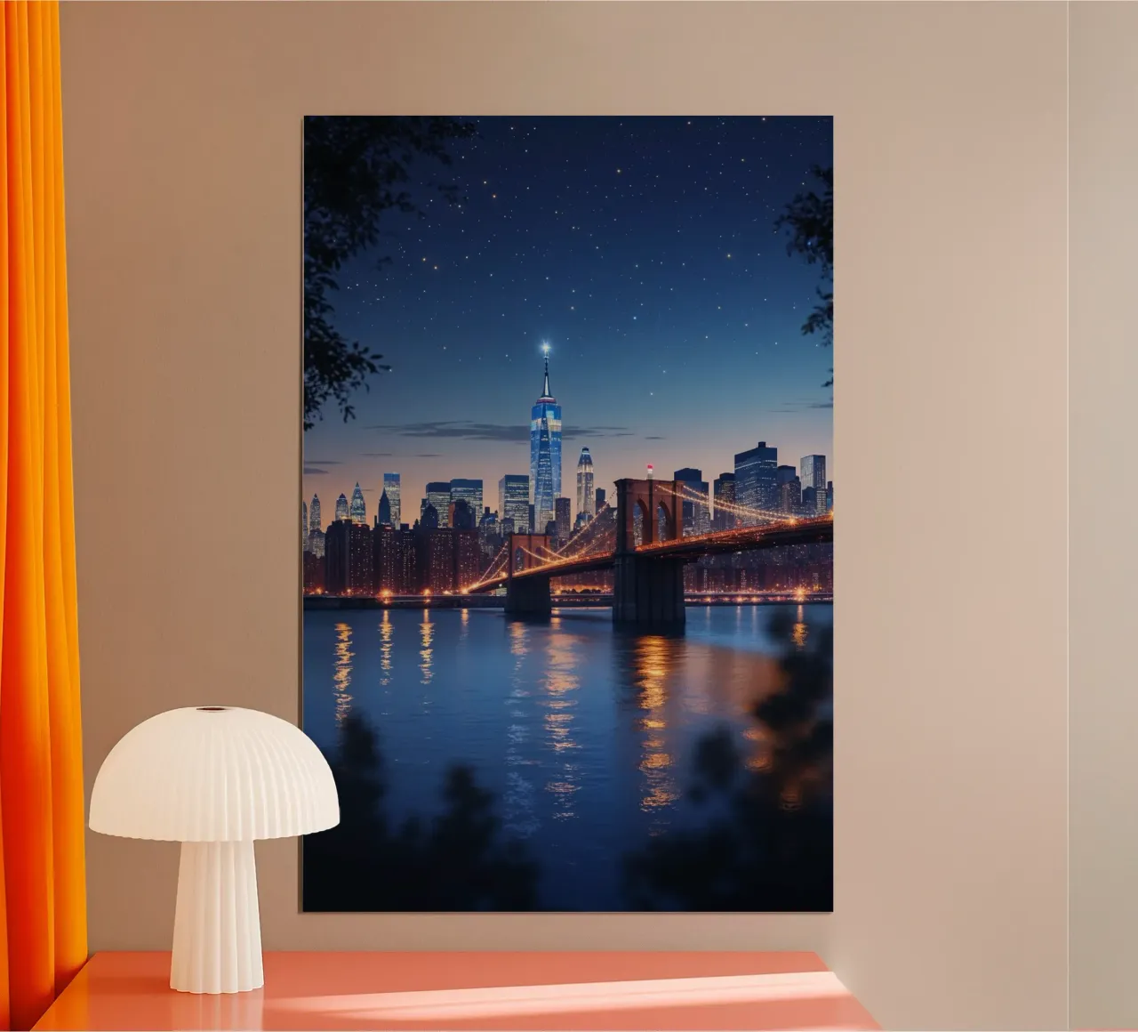 Brooklyn Bridge Reflections in the East River carta hahnemühle da AlbertKlee