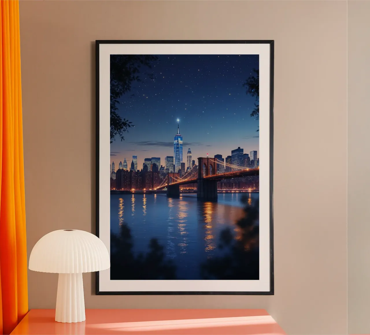 Brooklyn Bridge Reflections in the East River carta hahnemühle da AlbertKlee