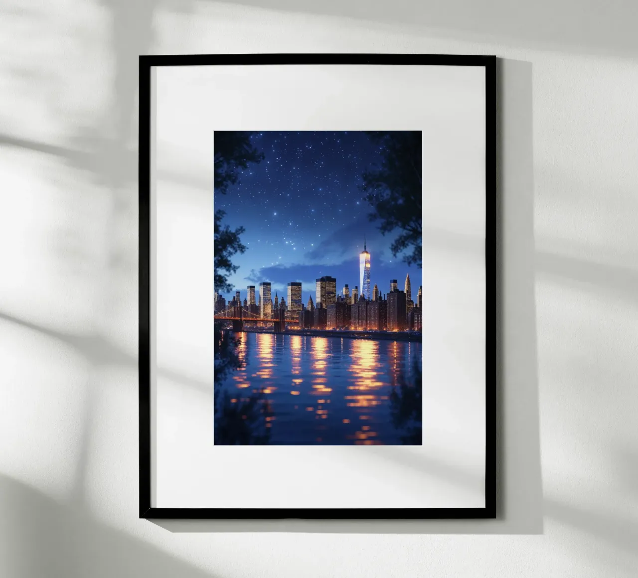 Manhattan’s Skyline Sparkling at Night poster da AlbertKlee