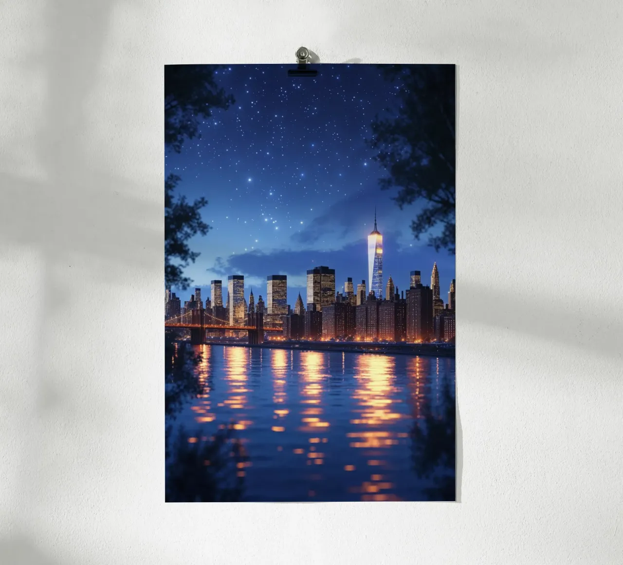 Manhattan’s Skyline Sparkling at Night poster da AlbertKlee