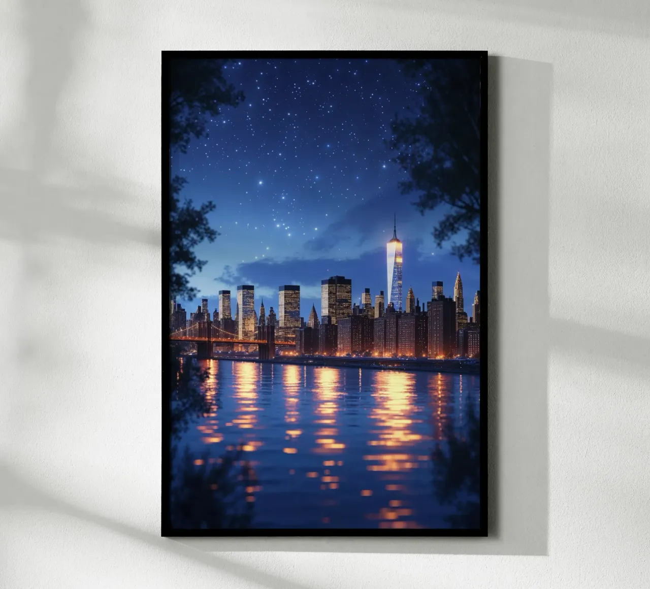 Manhattan’s Skyline Sparkling at Night poster da AlbertKlee