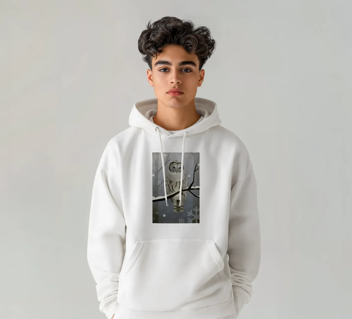 Schnee-Eule hoodie van Sabrina Ziegenhorn