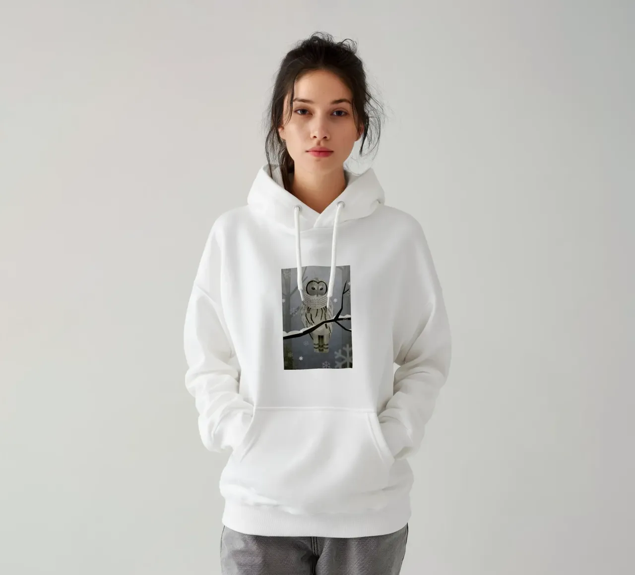 Schnee-Eule hoodie van Sabrina Ziegenhorn