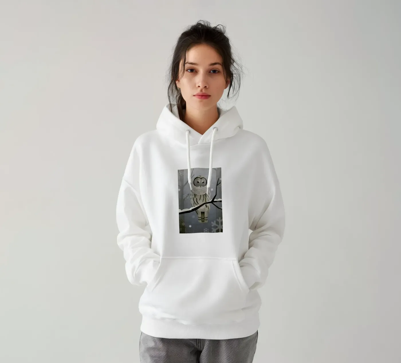 Schnee-Eule hoodie van Sabrina Ziegenhorn