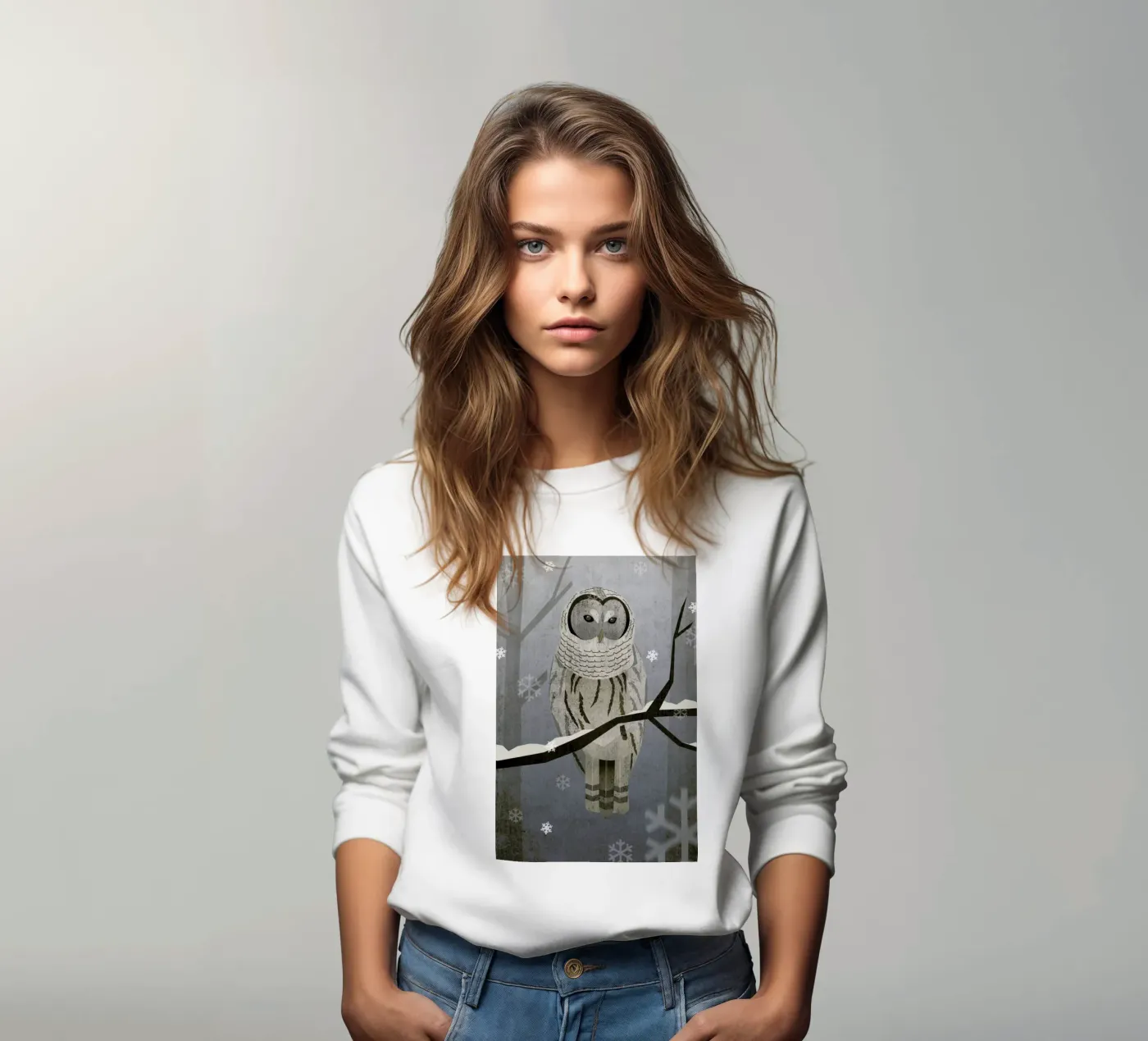 Schnee-Eule sweat de Sabrina Ziegenhorn