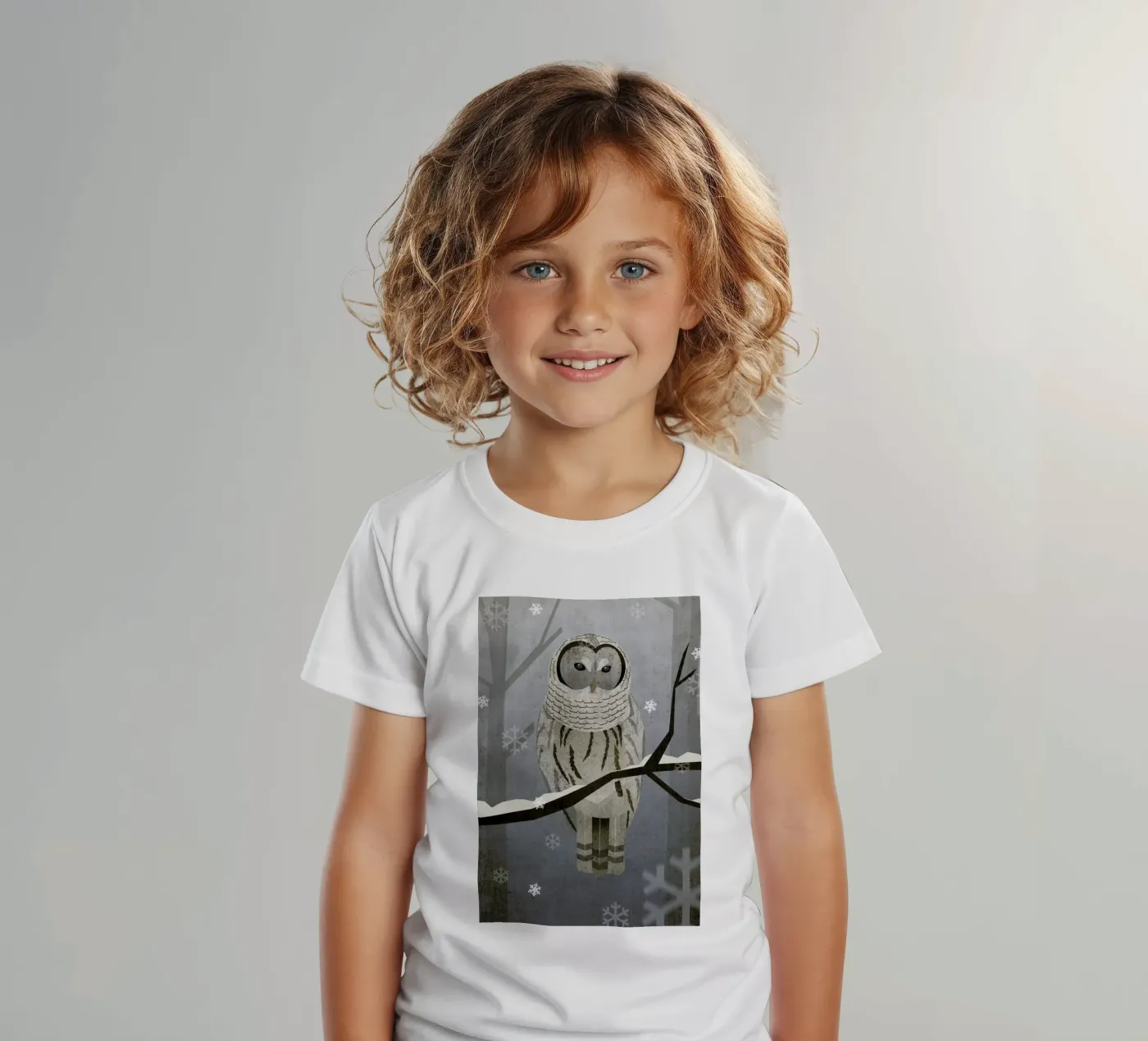 Schnee-Eule t-shirt bambini da Sabrina Ziegenhorn