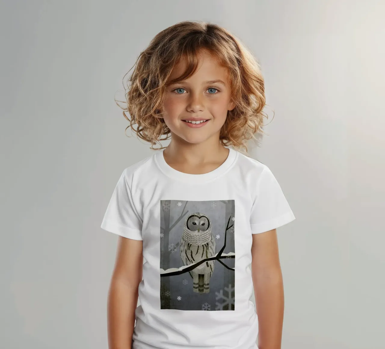 Schnee-Eule kinder t-shirt van Sabrina Ziegenhorn