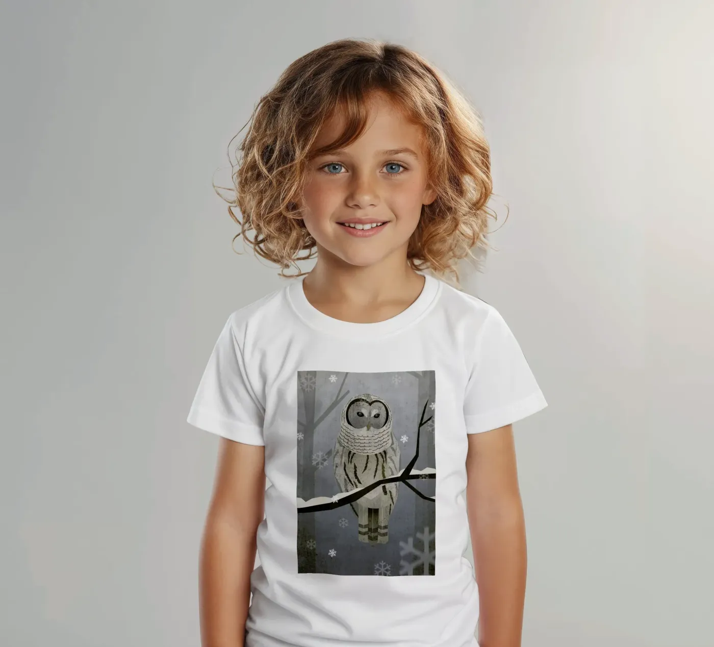 Schnee-Eule t-shirt bambini da Sabrina Ziegenhorn