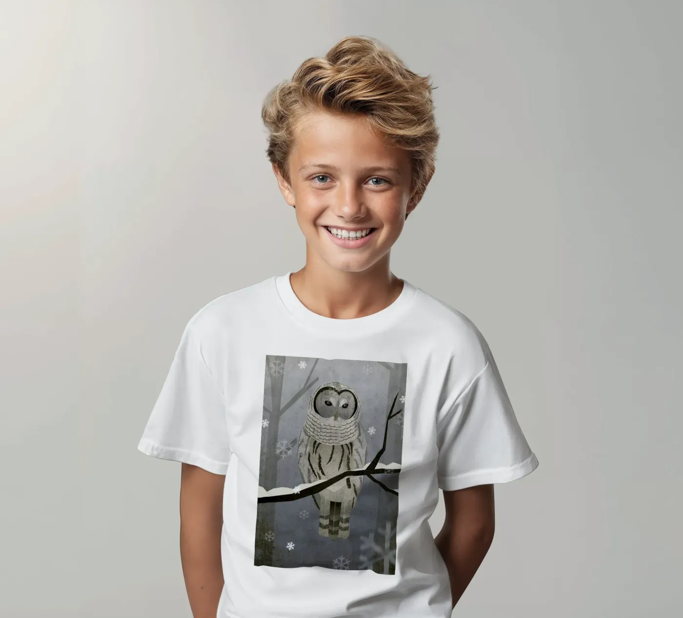 Schnee-Eule kinder t-shirt van Sabrina Ziegenhorn