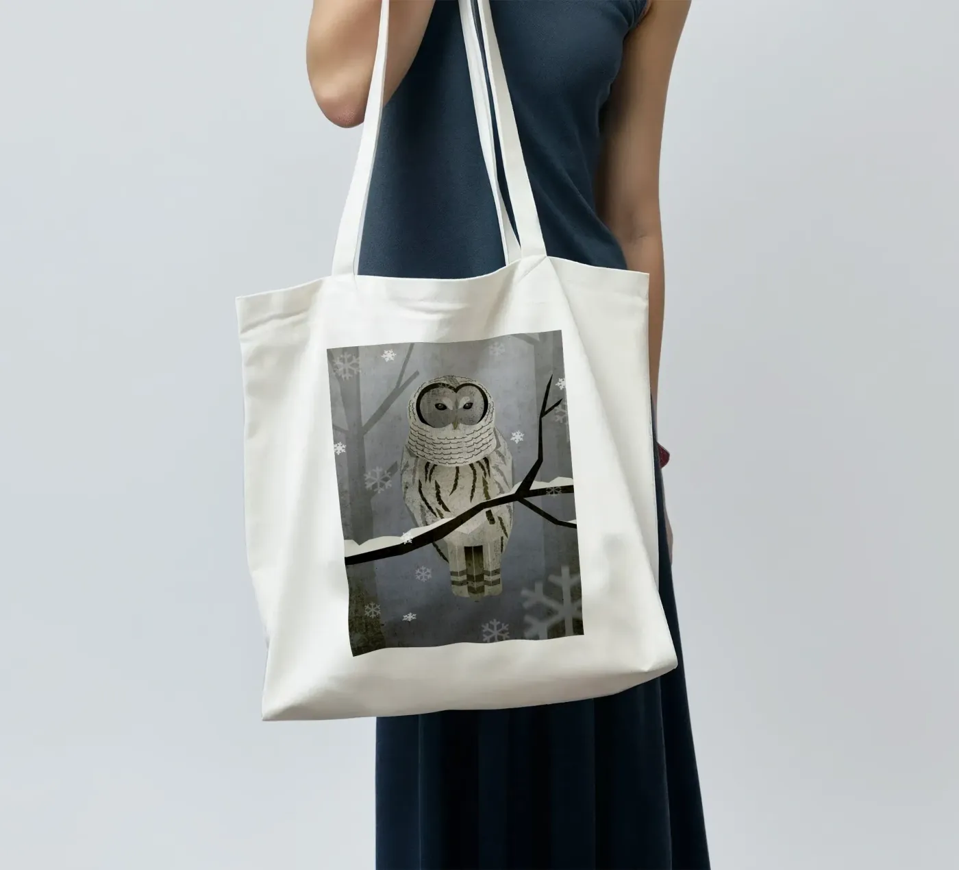 Schnee-Eule borsa in juta da Sabrina Ziegenhorn