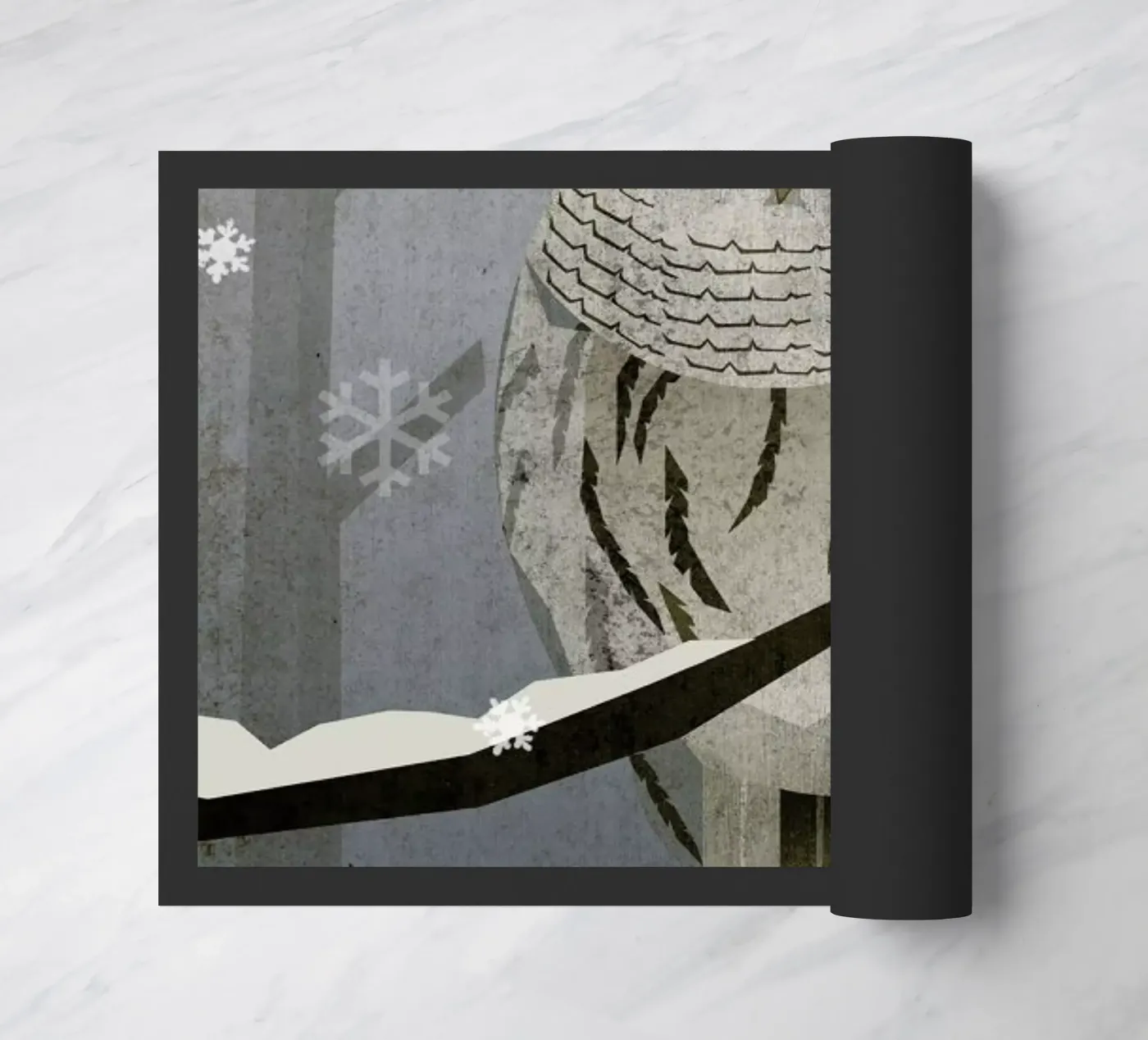 Schnee-Eule Fußmatte von Sabrina Ziegenhorn