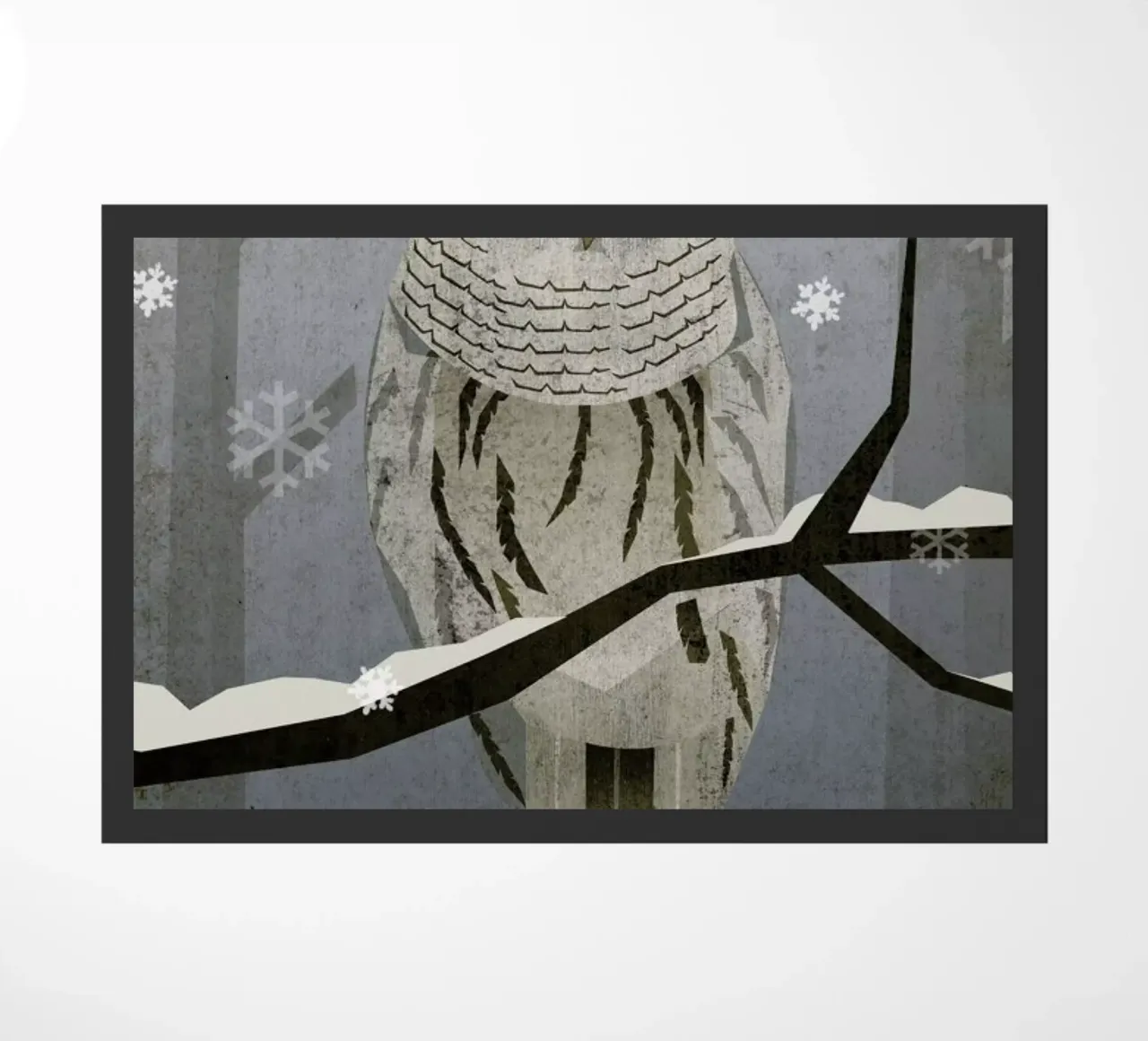 Schnee-Eule Fußmatte von Sabrina Ziegenhorn