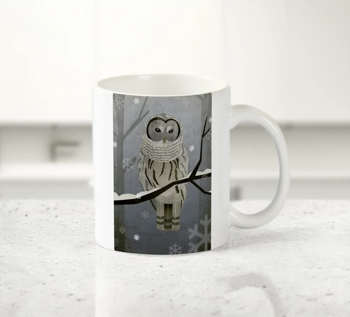 Schnee-Eule ceramic mug by Sabrina Ziegenhorn