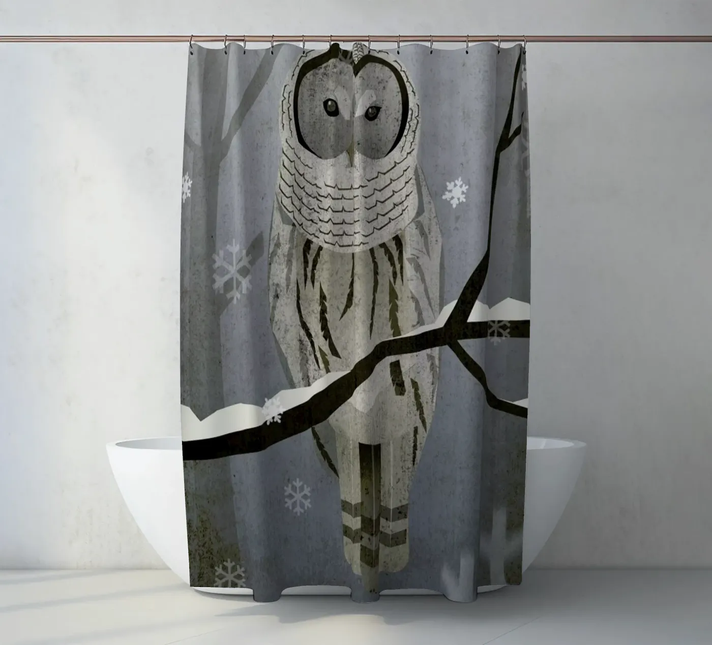 Schnee-Eule rideau de douche de Sabrina Ziegenhorn